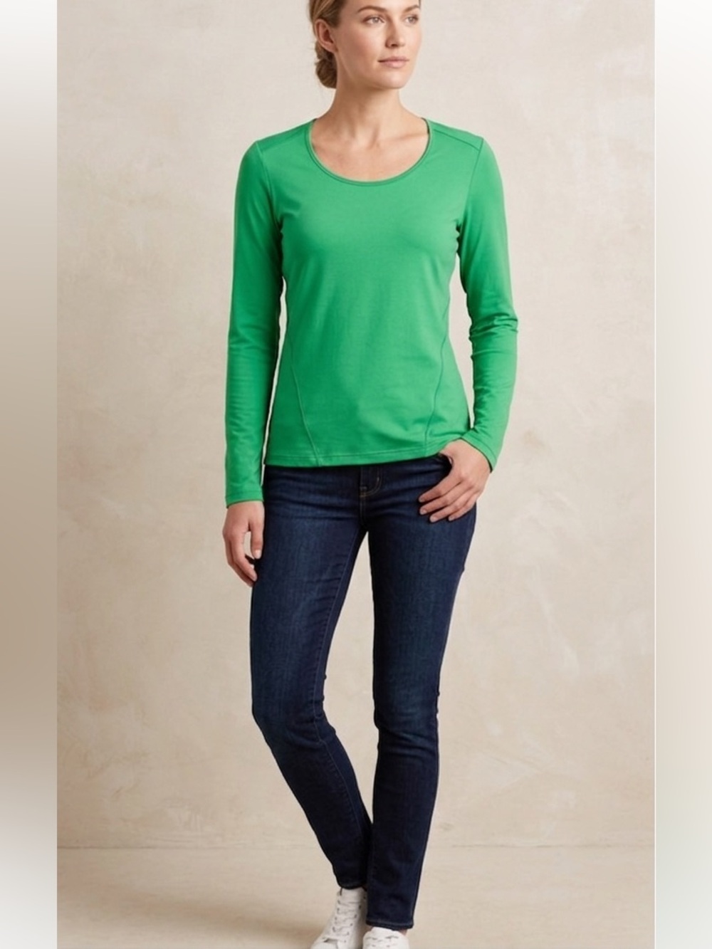 PATAGONIA Green Capiline 1 Silk Weight Long Sleeve Top